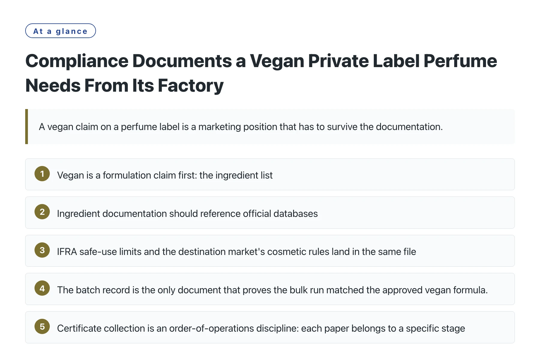Compliance Documents a Vegan Private Label Perfume Needs From Its Factory——全文要点速览